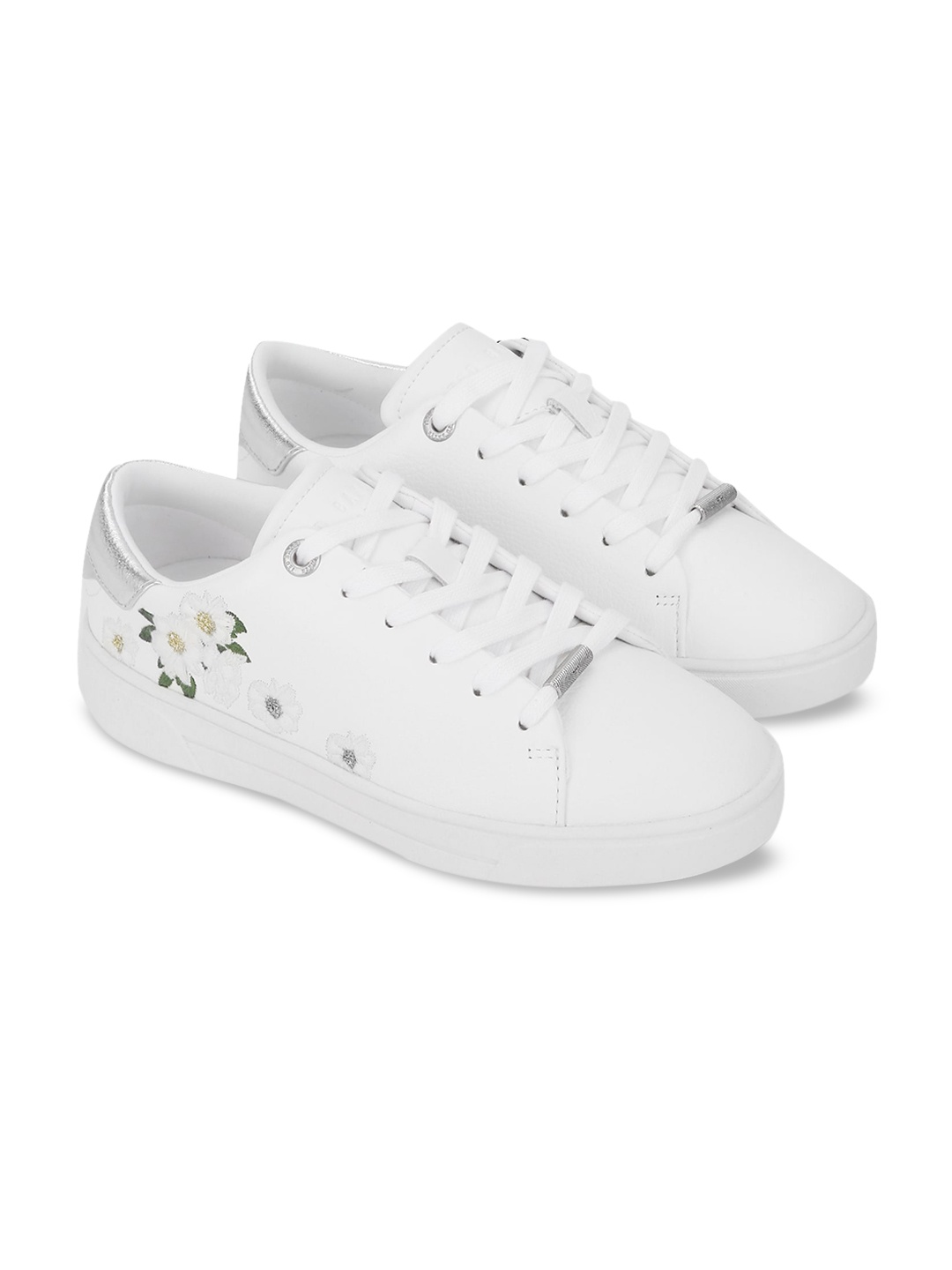 

Ted Baker Women White Printed Leather Sneakers