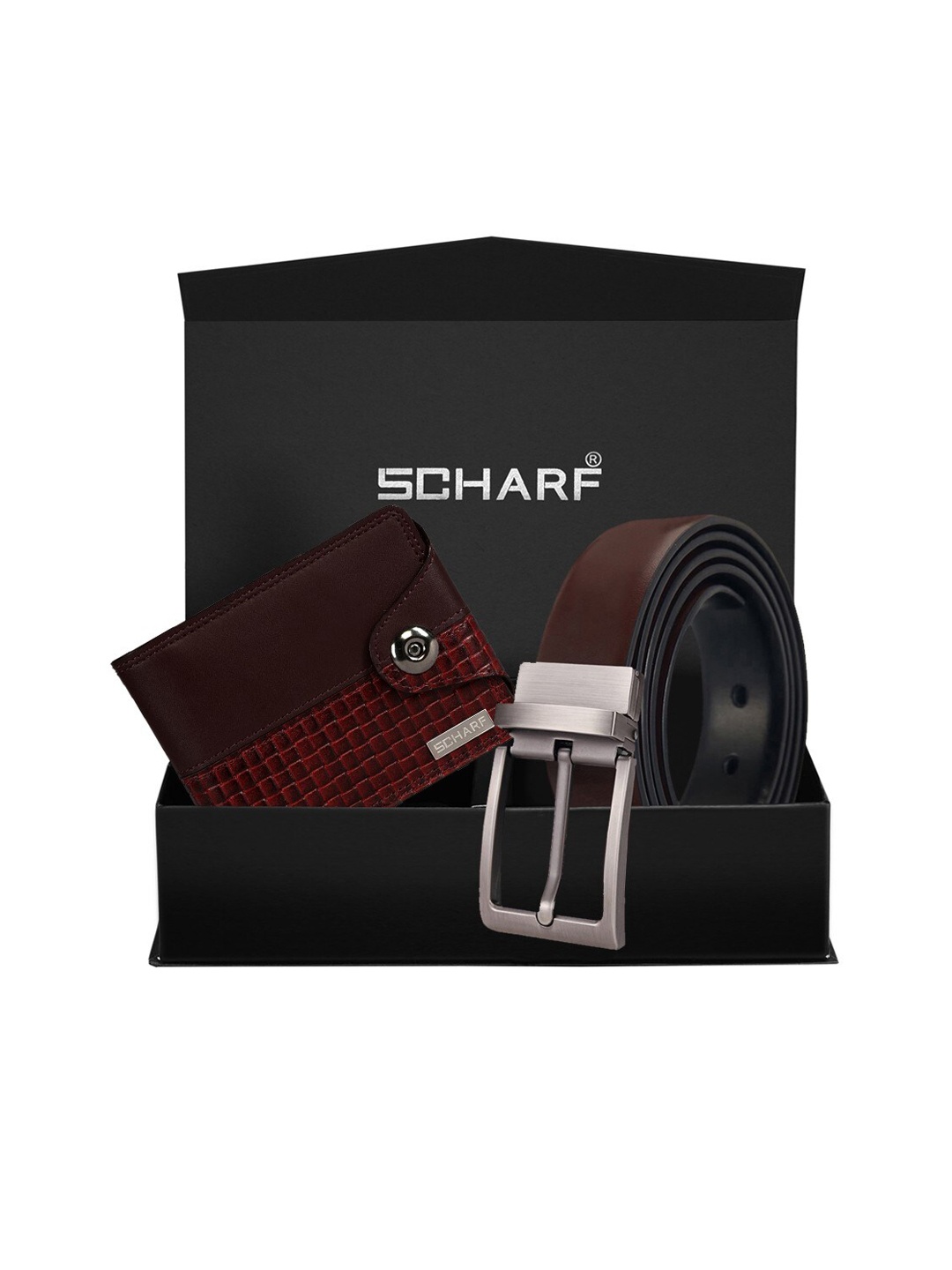 

SCHARF Men Brown Leather Wallet & Belt Gift Set