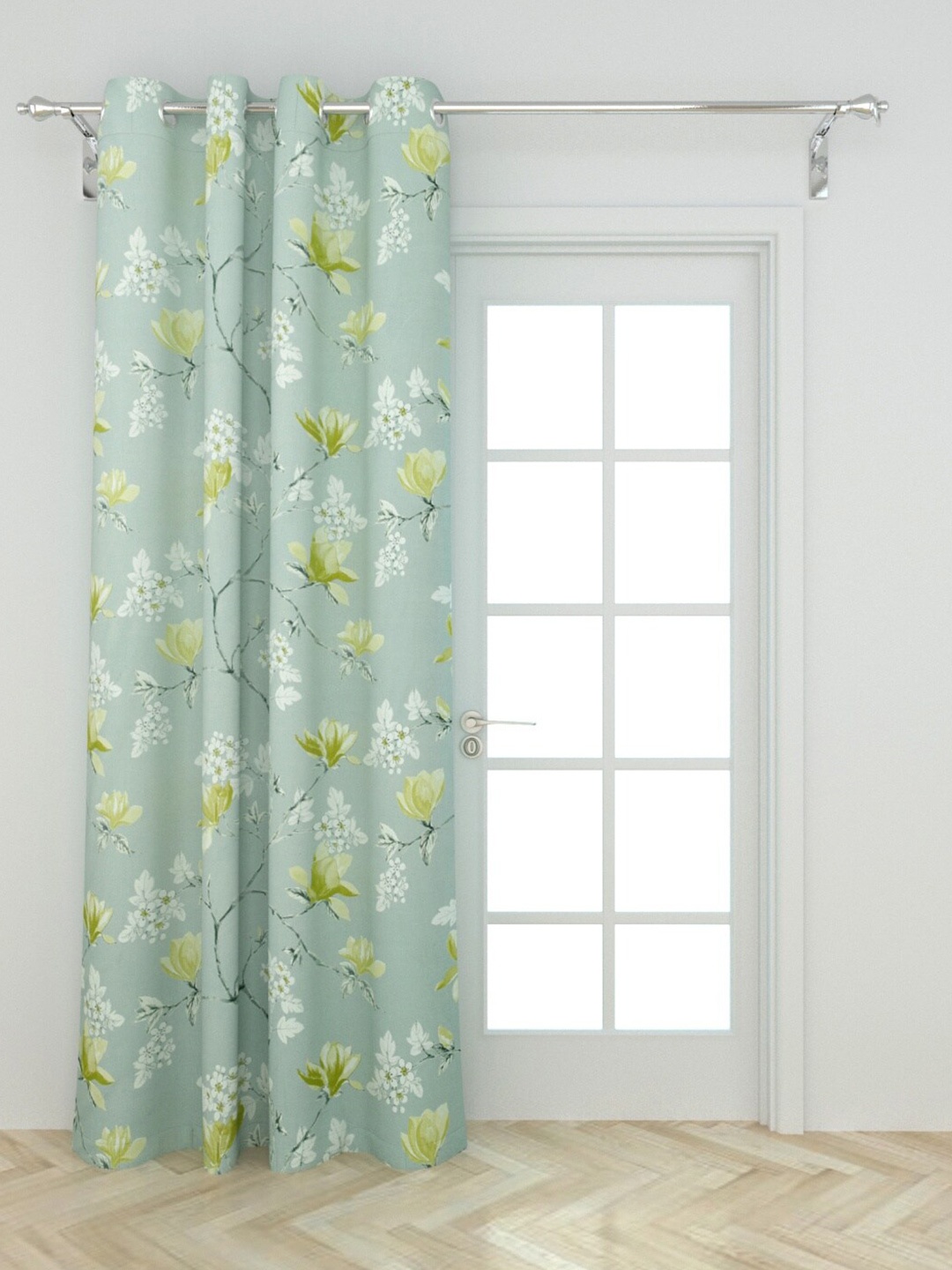 

Home Centre Green & White Floral Door Curtain