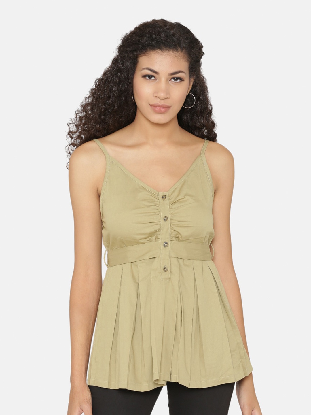 

Yaadleen Beige Empire Top