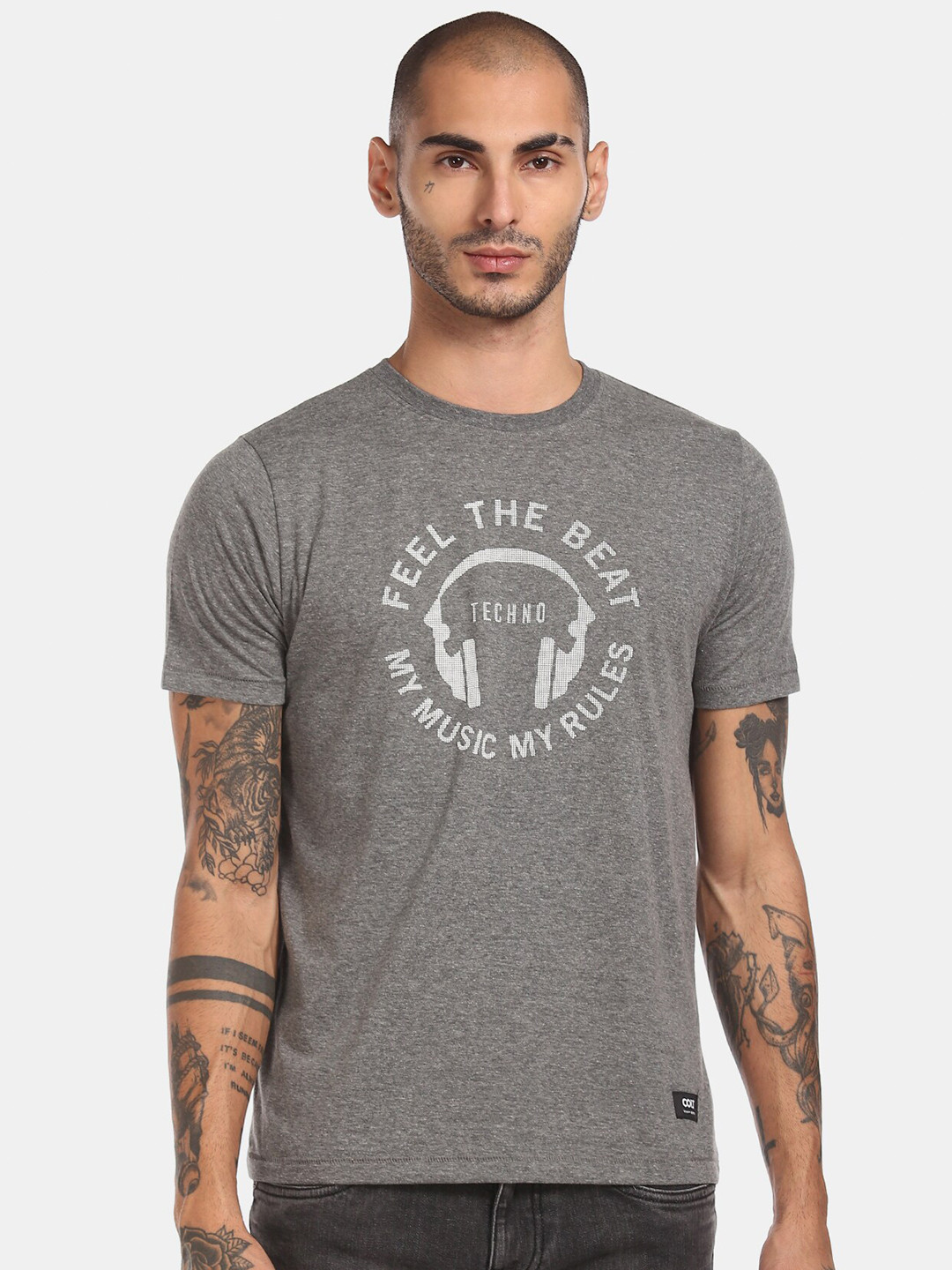

Colt Men Charcoal Grey Printed T-shirt