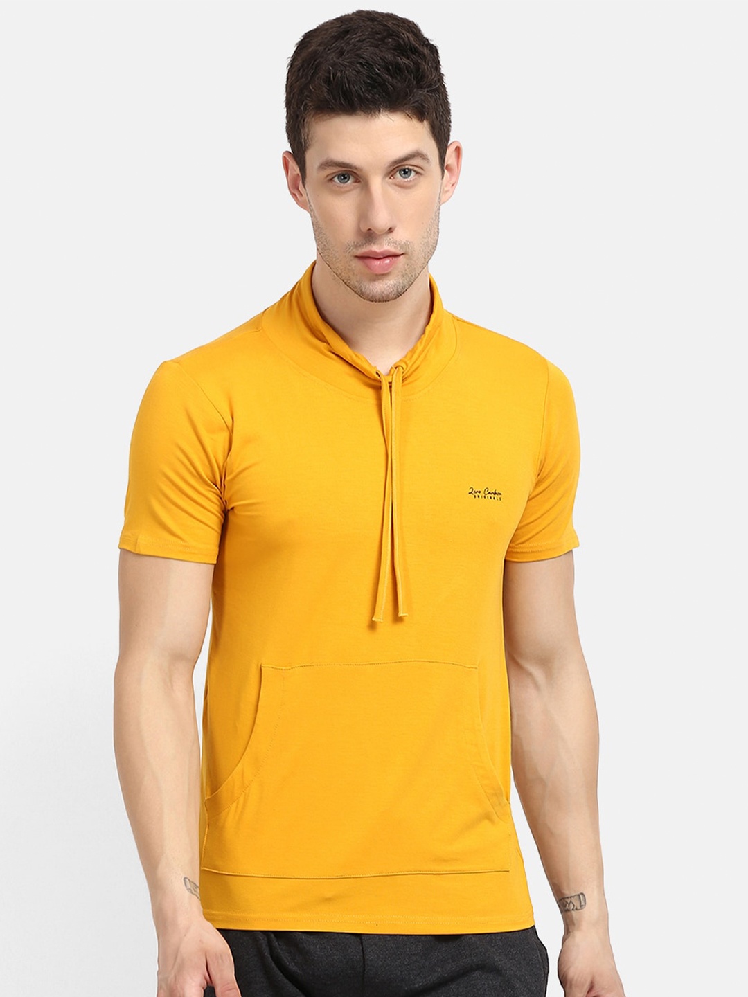 

V2 Value & Variety Men Mustard Mandarin Collar T-shirt