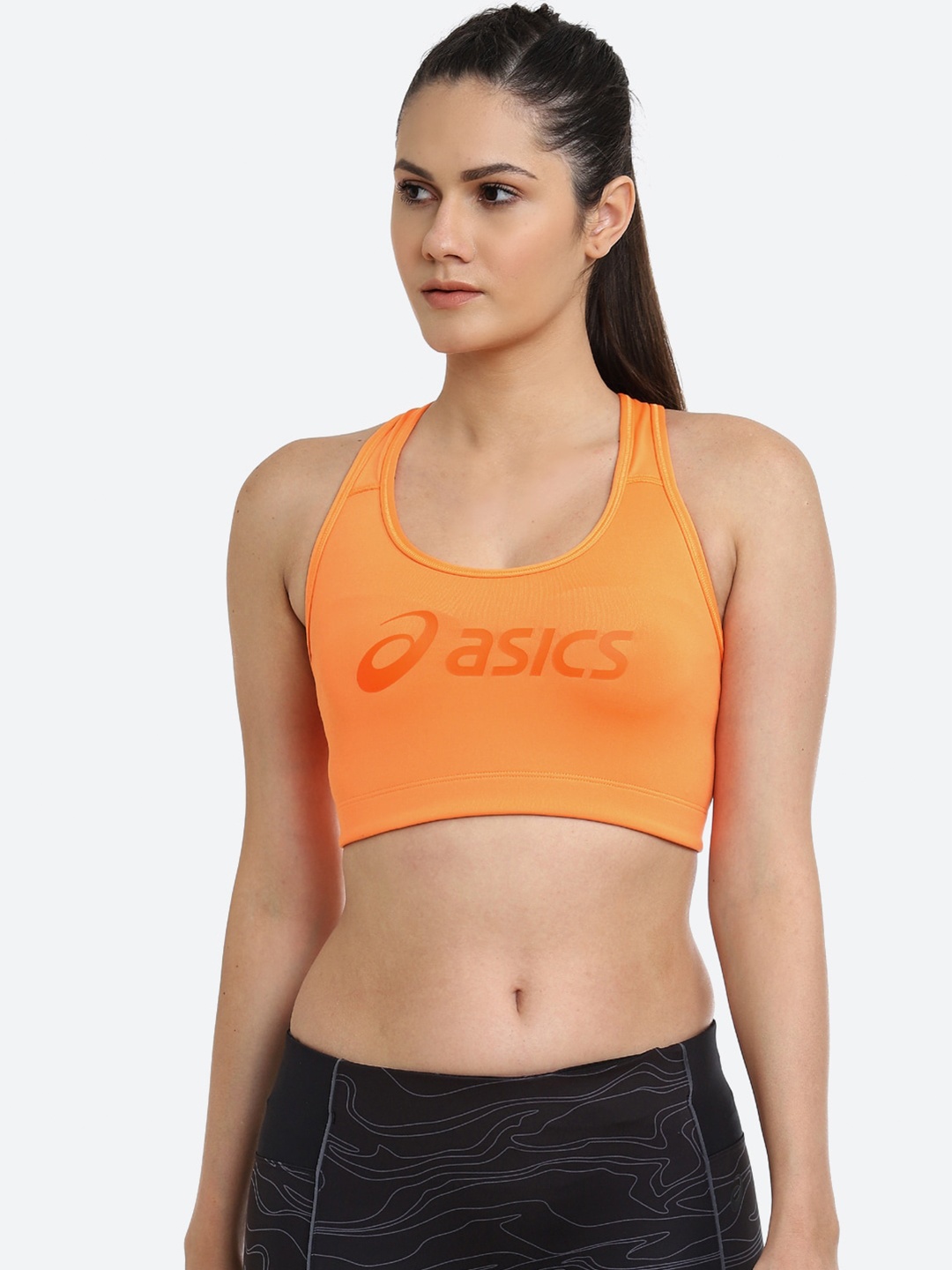 

ASICS Logo Women Orange Typography Workout Bra Full Coverage 2012B882.700