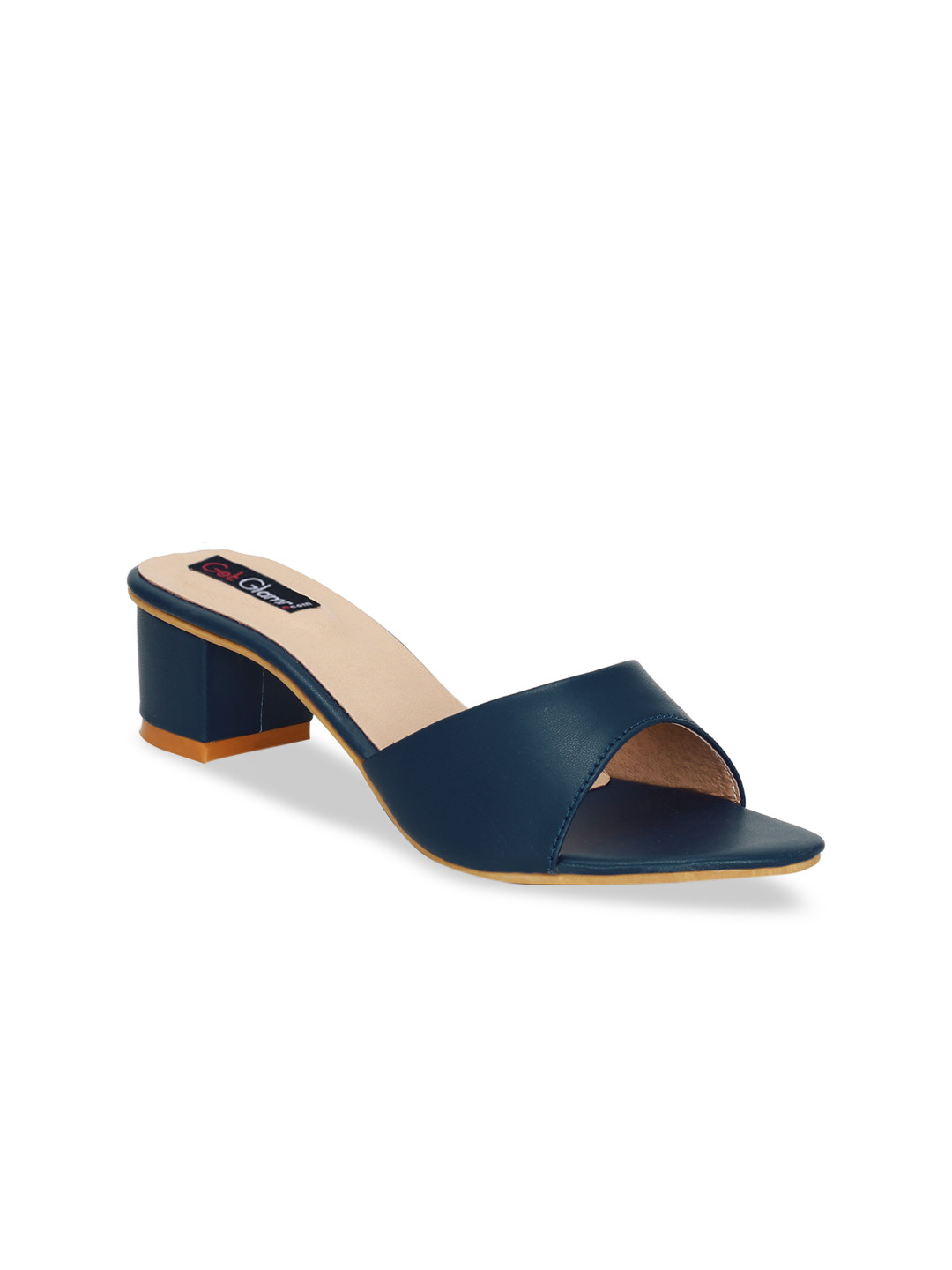 

Get Glamr Navy Blue Block Sandals
