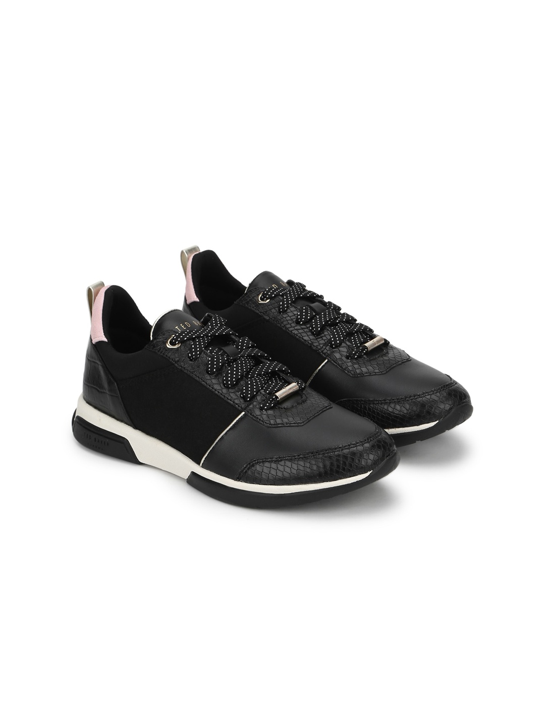 

Ted Baker Women Black Textured Leather Sneakers