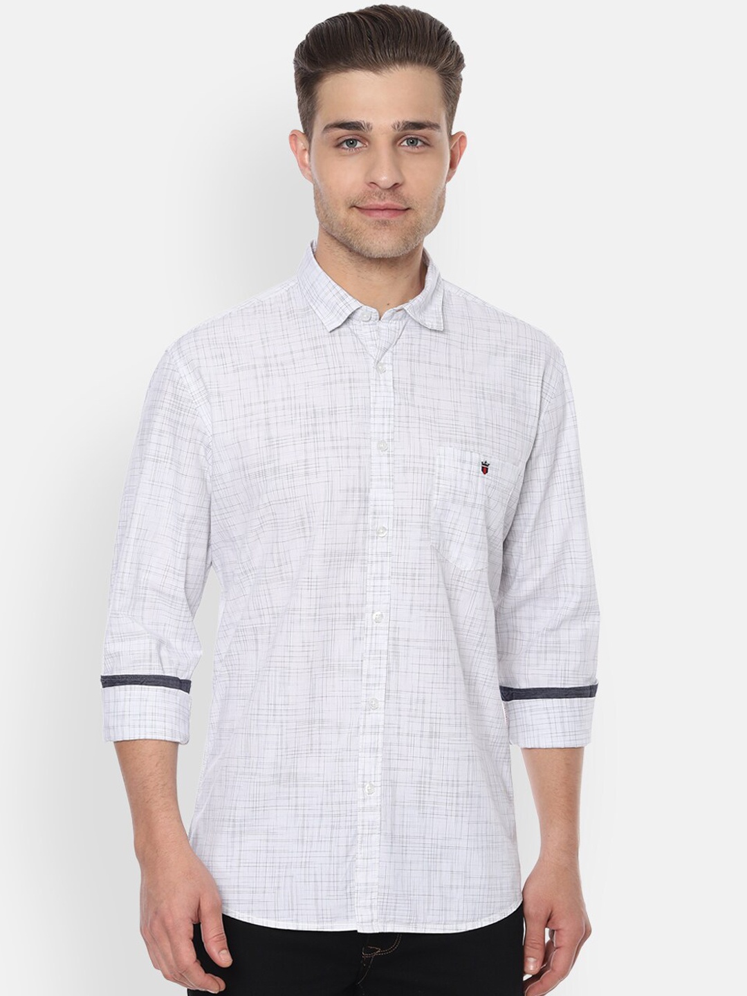 

Louis Philippe Jeans Men White Slim Fit Self Design Casual Shirt
