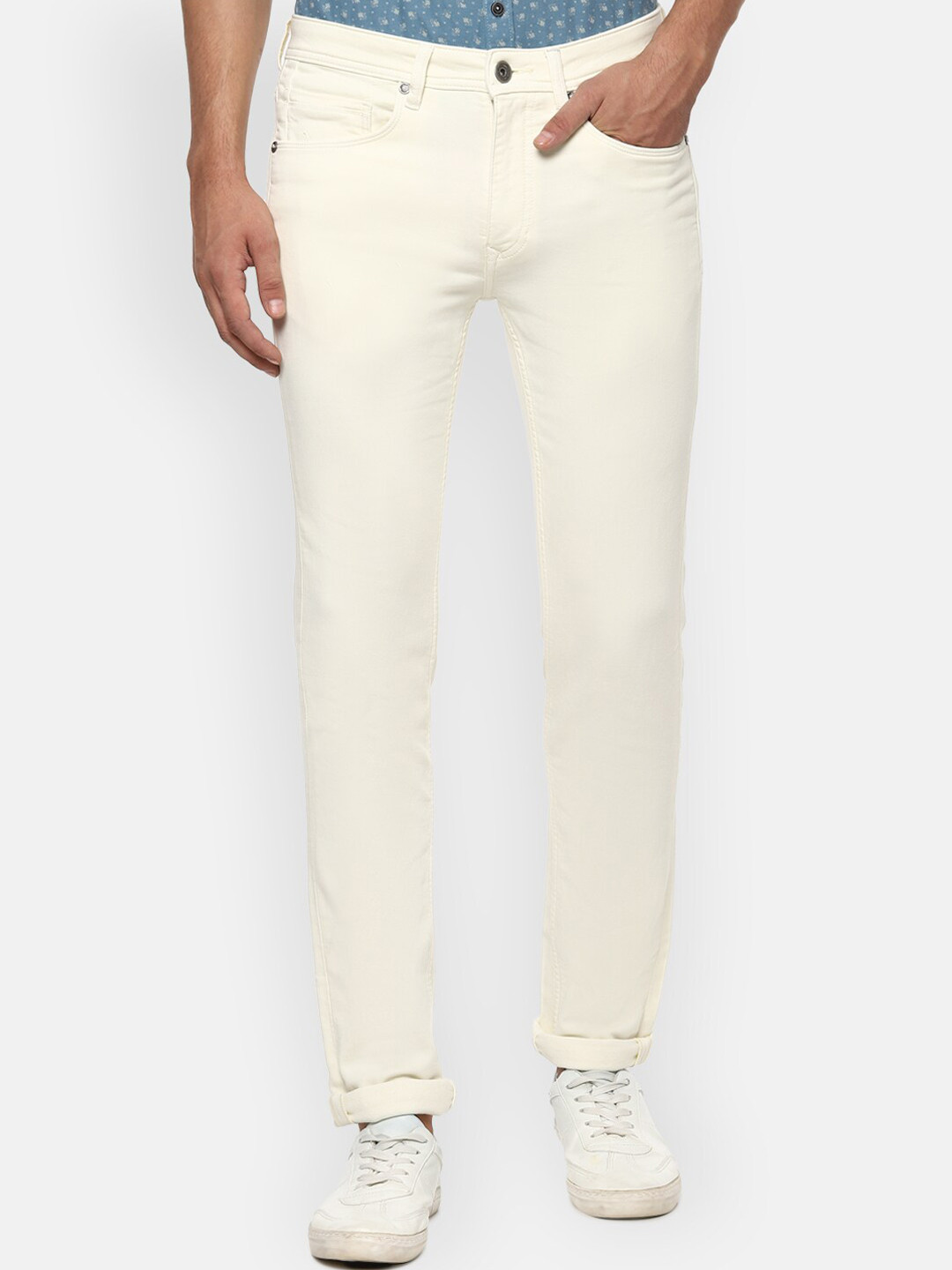 

Louis Philippe Jeans Men White Mid-Rise Clean Look Jeans