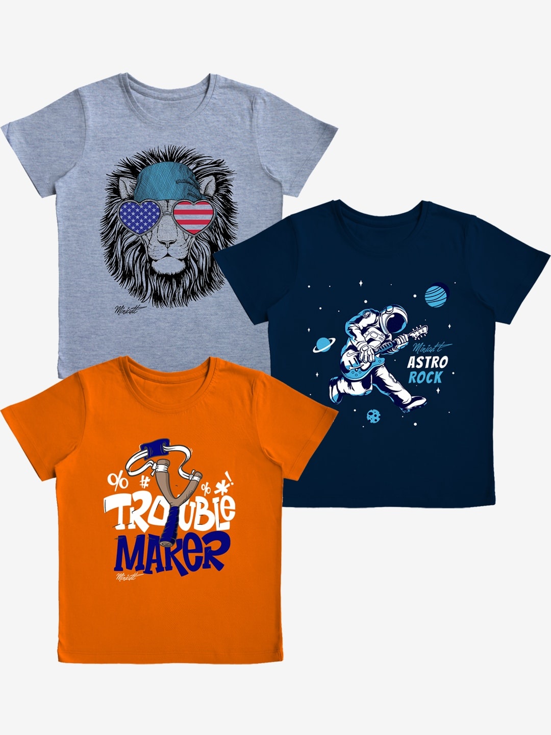 

x2o Kids Pack of 3 Printed T-shirt, Orange