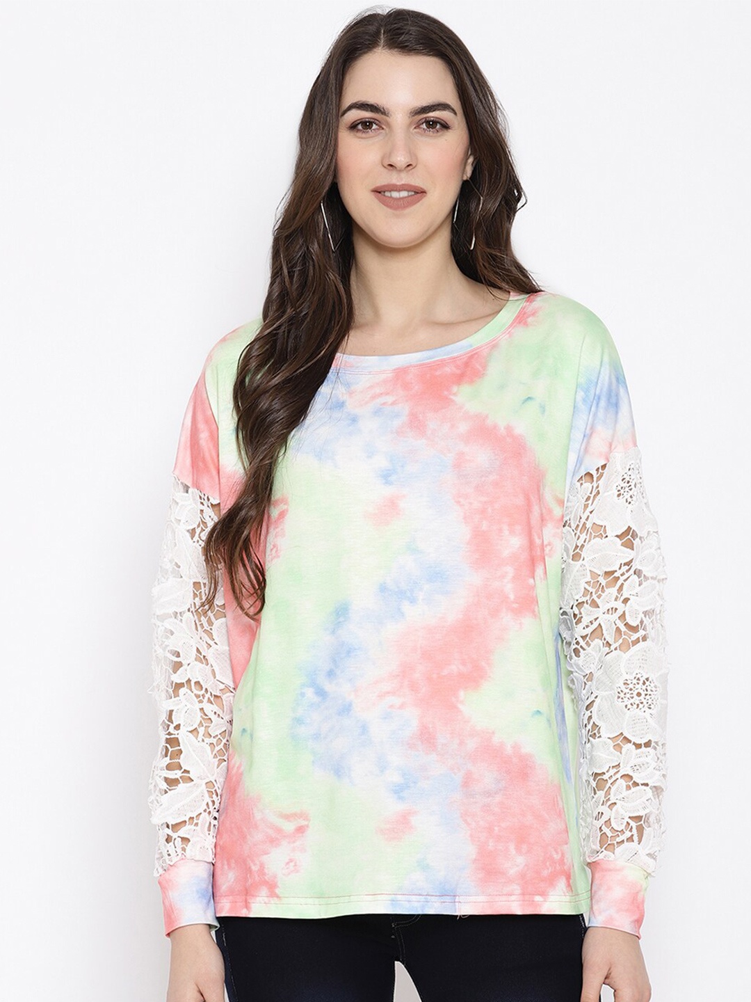 

iki chic Red Tie and Dye Regular Top