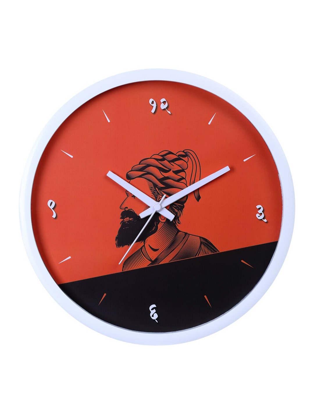 

Bodh Design Orange & Black Printed Contemporary Wall Clock