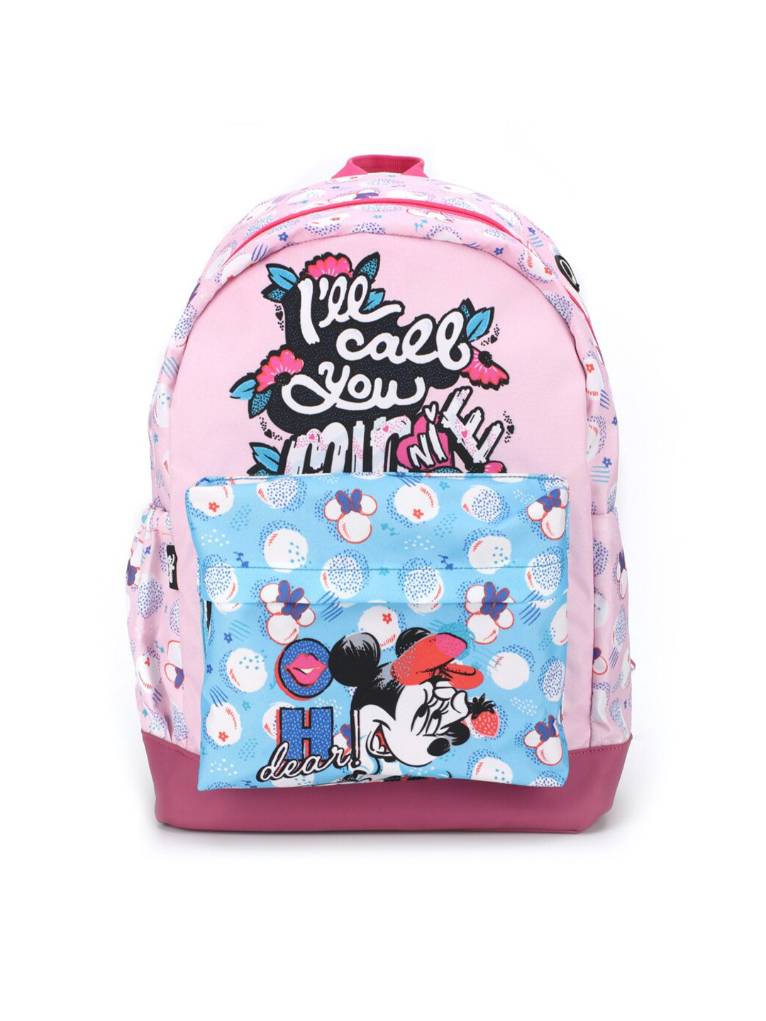 

Disney Girls Pink & Red Graphic Backpack with Compression Straps