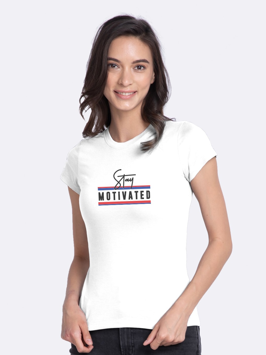 

Bewakoof Women White Typography Printed T-shirt
