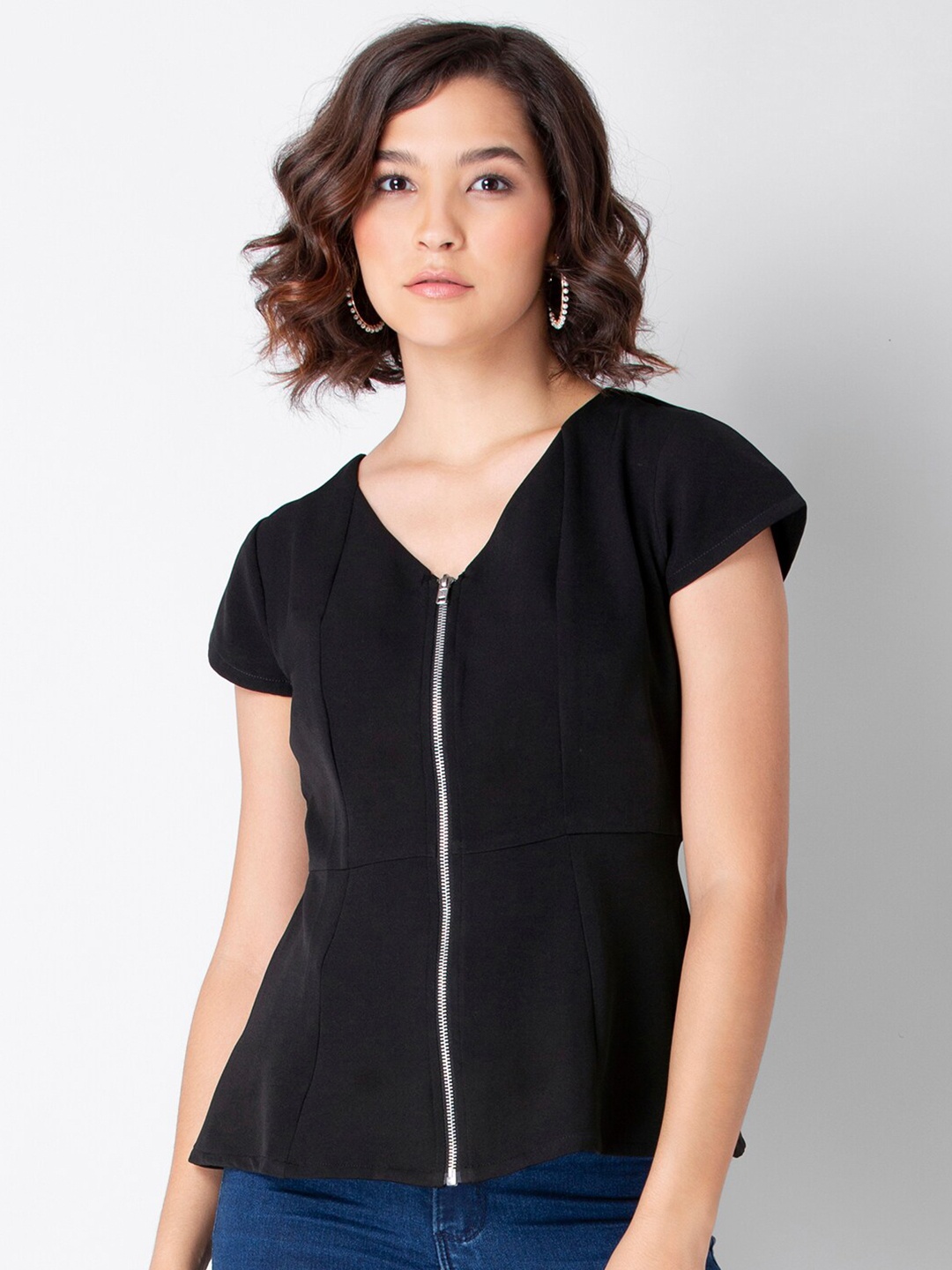 

FabAlley Black Peplum Top