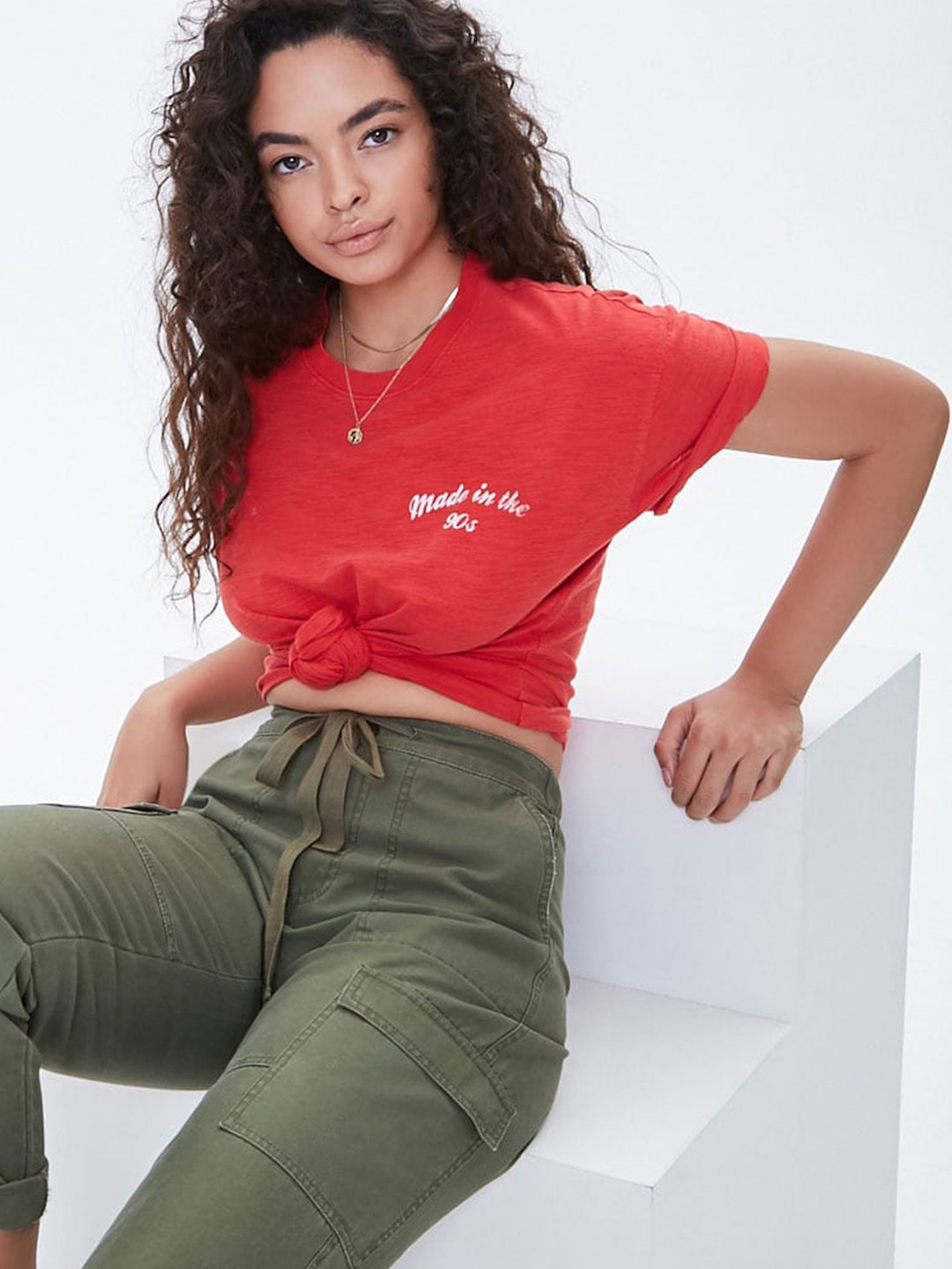 

FOREVER 21 Women Red Regular Top