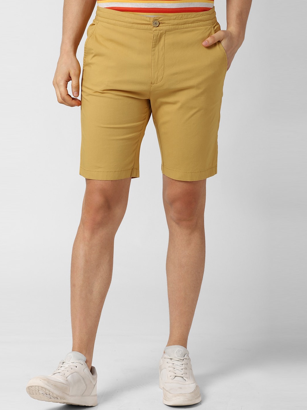 

Peter England Casuals Men Mustard Mid-Rise Regular Shorts