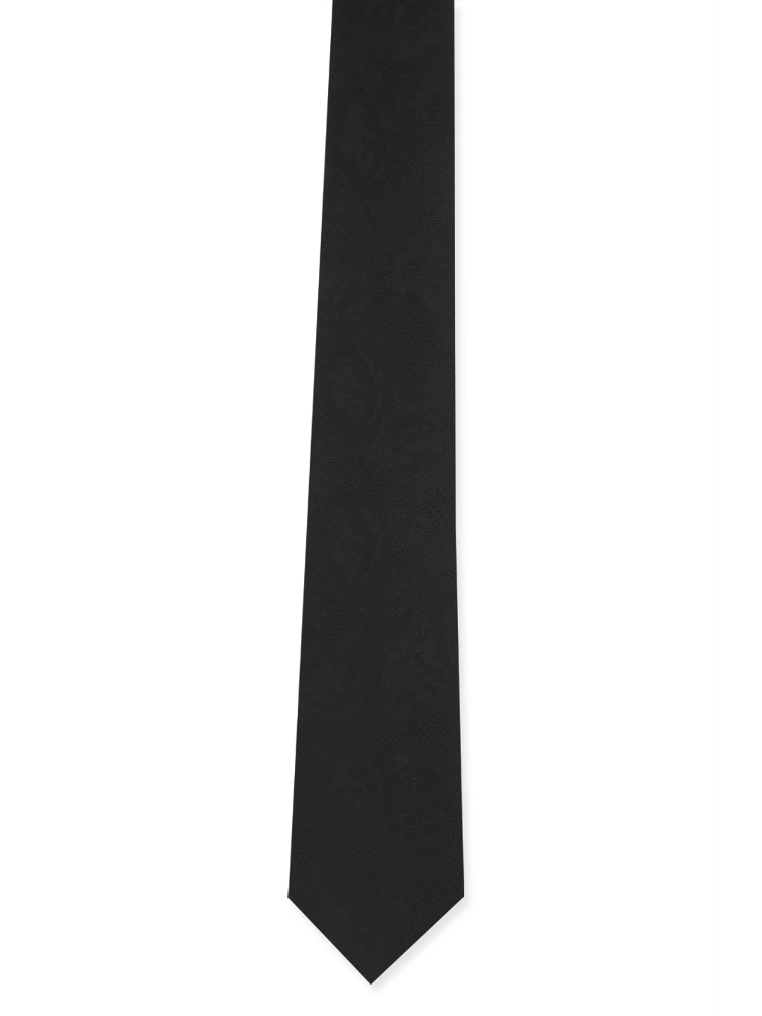 

Peter England Men Black Woven Design Broad Tie