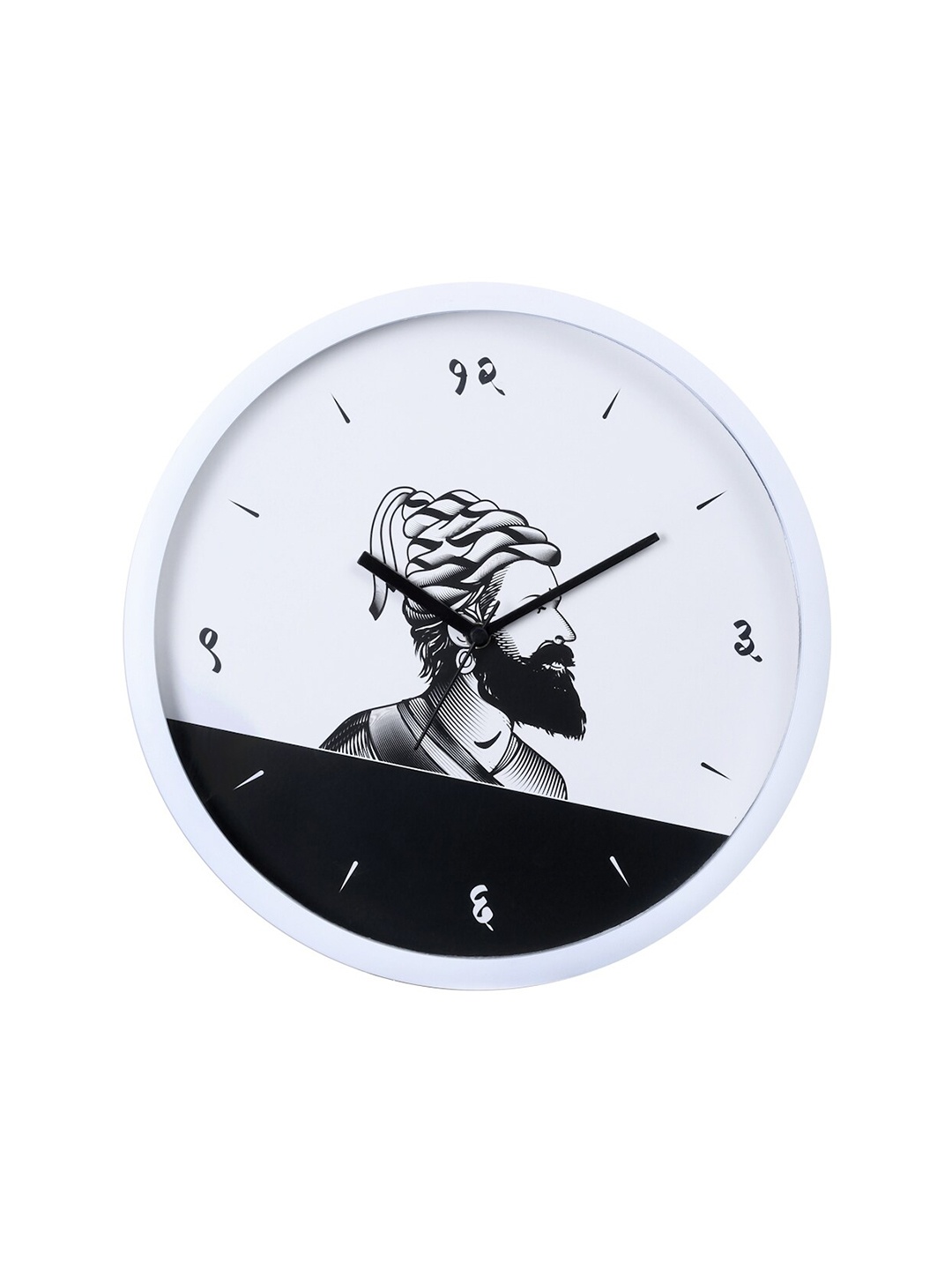 

Bodh Design White & Black Printed Contemporary Wall Clock