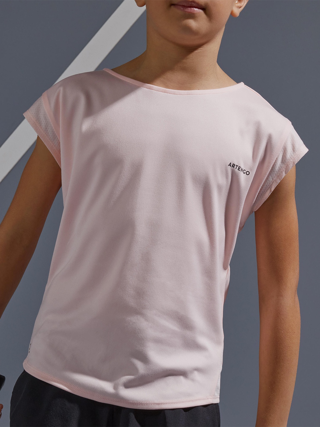 

Artengo By Decathlon Girls Pale Peach Extended Sleeves Tennis T-Shirt, Pink