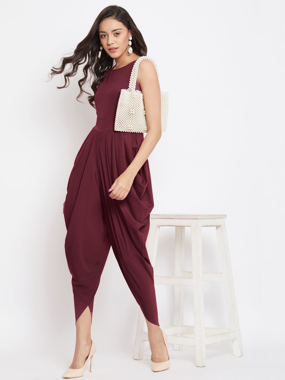 

Uptownie Lite Women Maroon Dhoti Jumpsuit