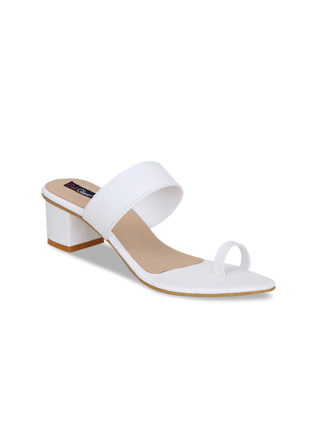 

Get Glamr White Block Sandals