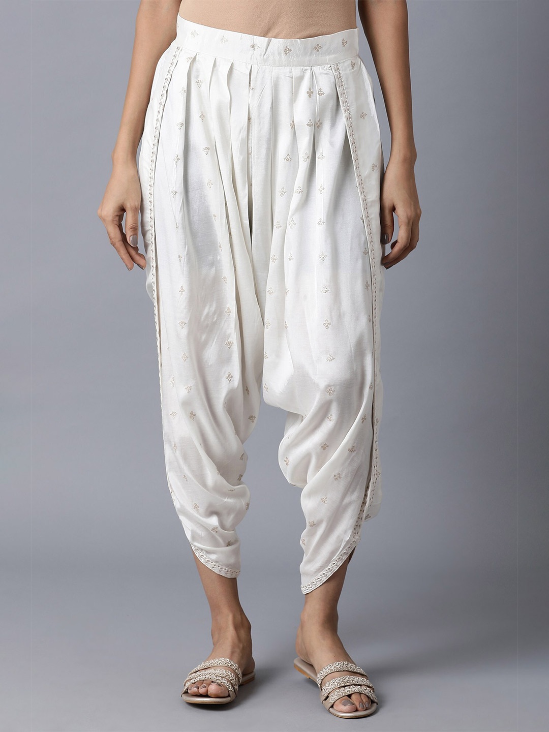 

W Women Off-White Printed Dhoti Pants