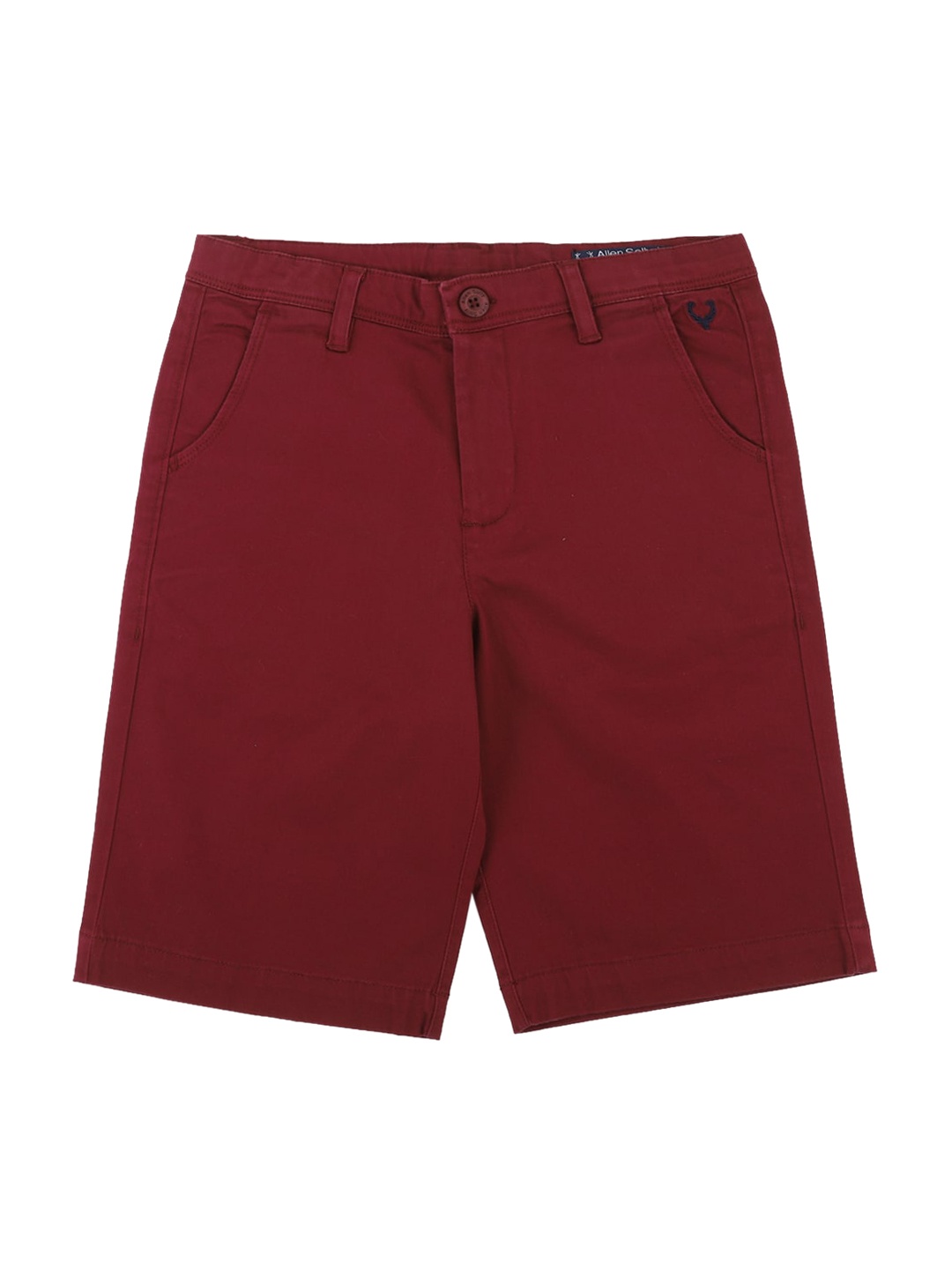 

Allen Solly Junior Boys Maroon Solid Mid-Rise Regular Shorts
