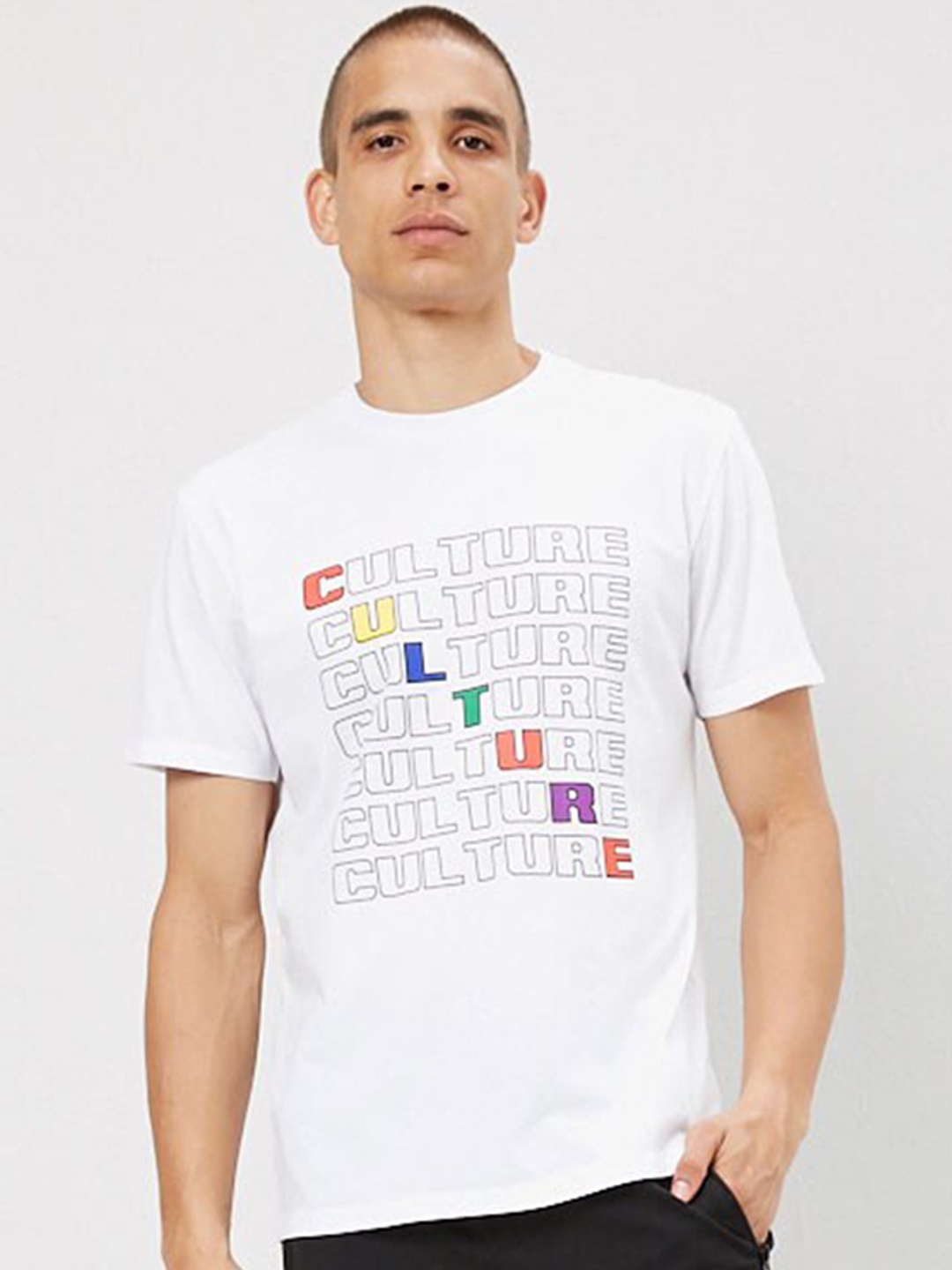 

FOREVER 21 Men White Printed T-shirt