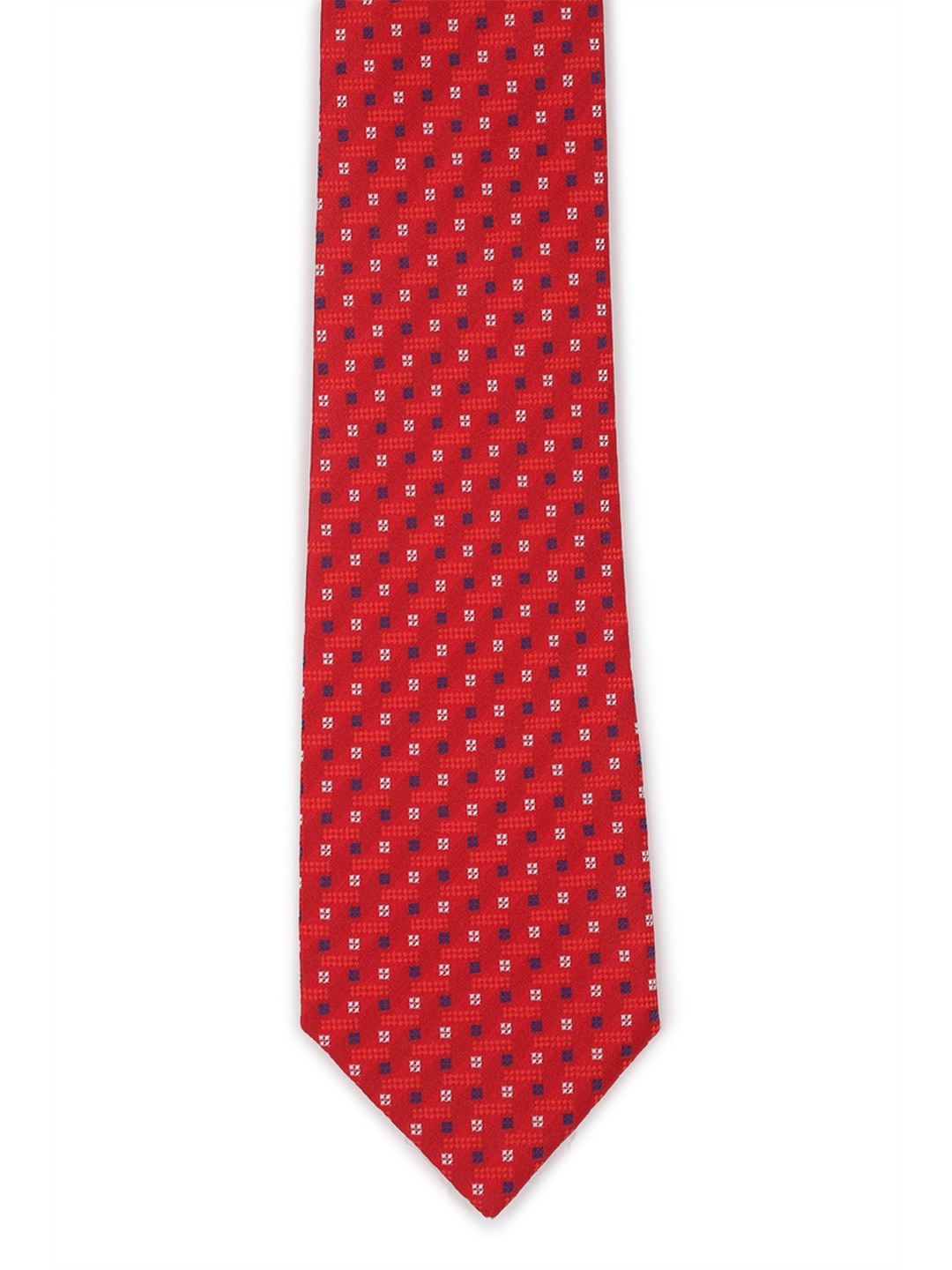 

Peter England Men Red & Navy Blue Woven Design Broad Tie