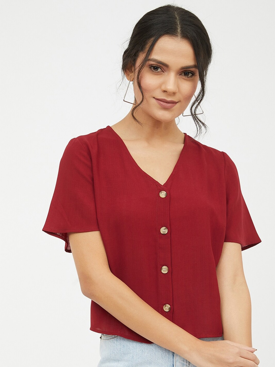 

Harpa Maroon Regular Top