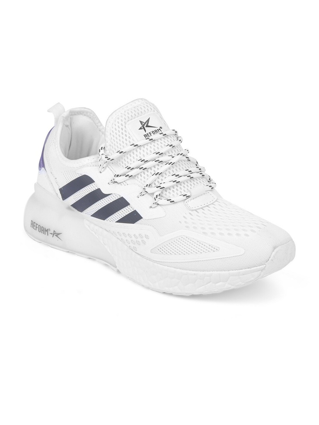 

REFOAM Men White Mesh Running Non-Marking Shoes