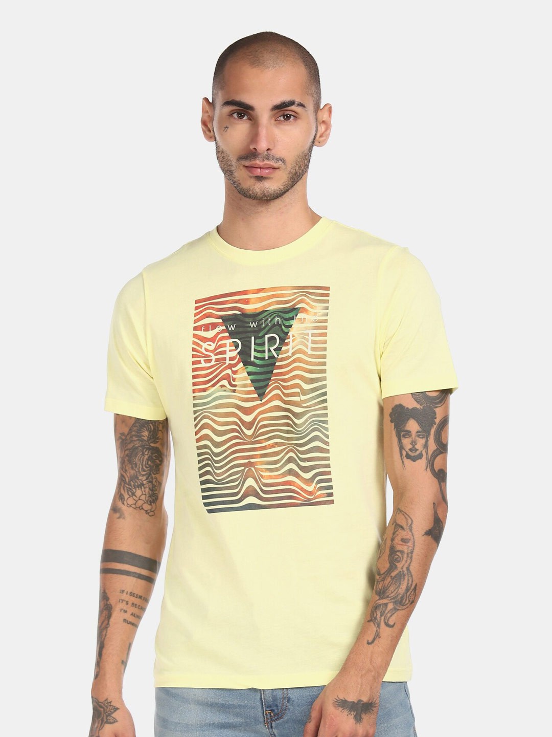 

Colt Men Yellow Printed T-shirt
