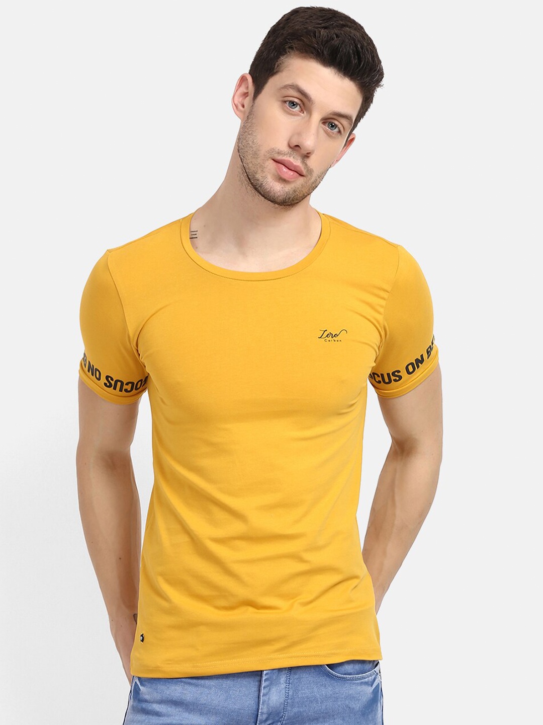 

V2 Value & Variety Men Mustard T-shirt