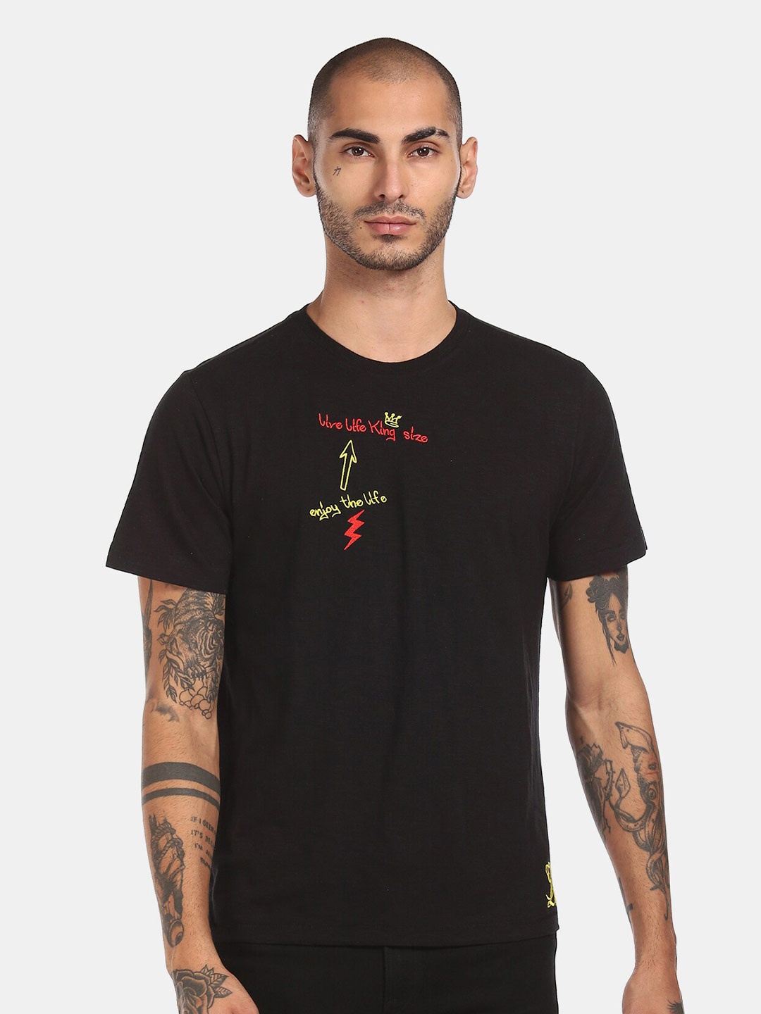 

Colt Men Black Typography Printed T-shirt