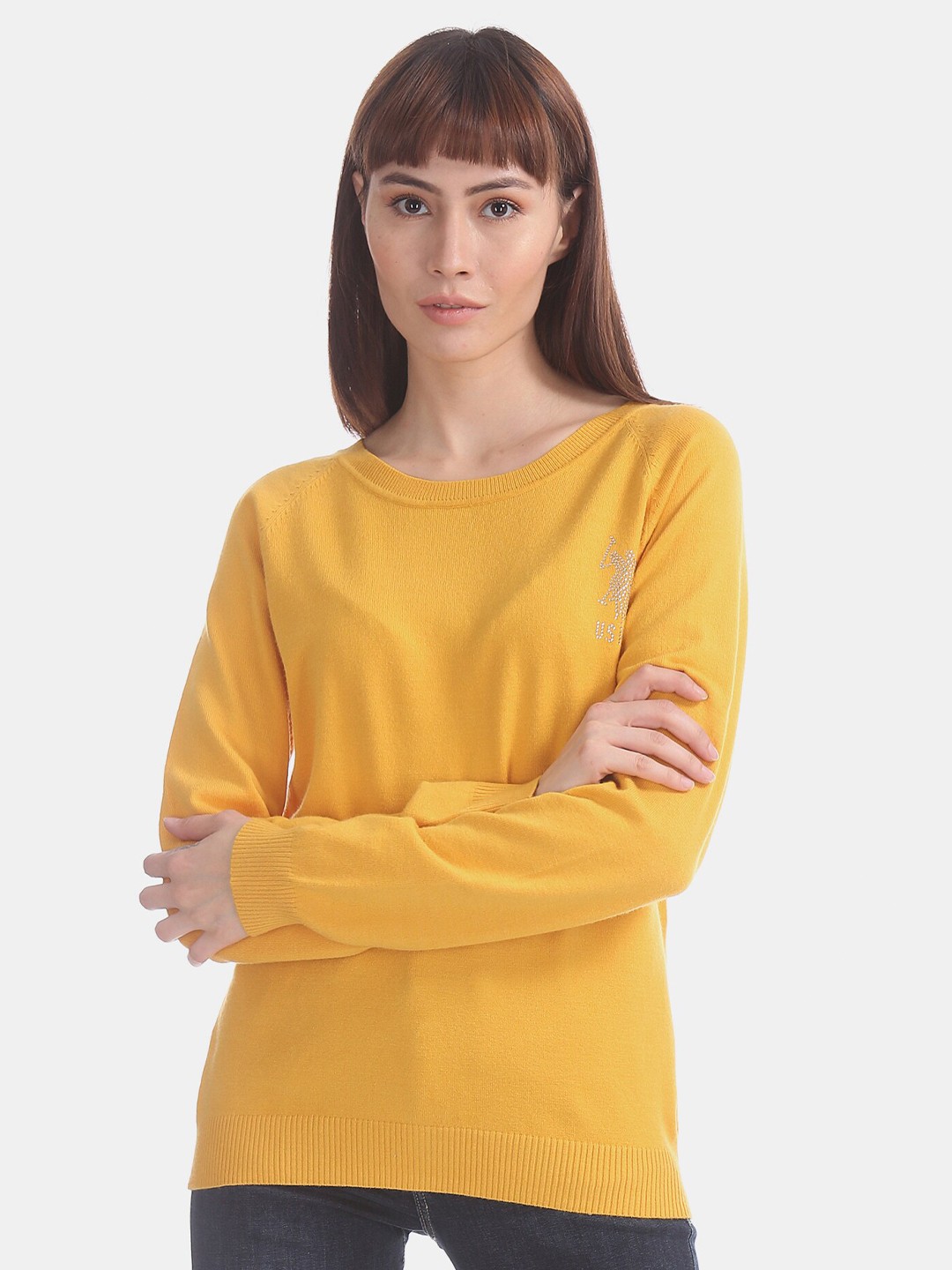 

U S Polo Assn Women Yellow Pullover