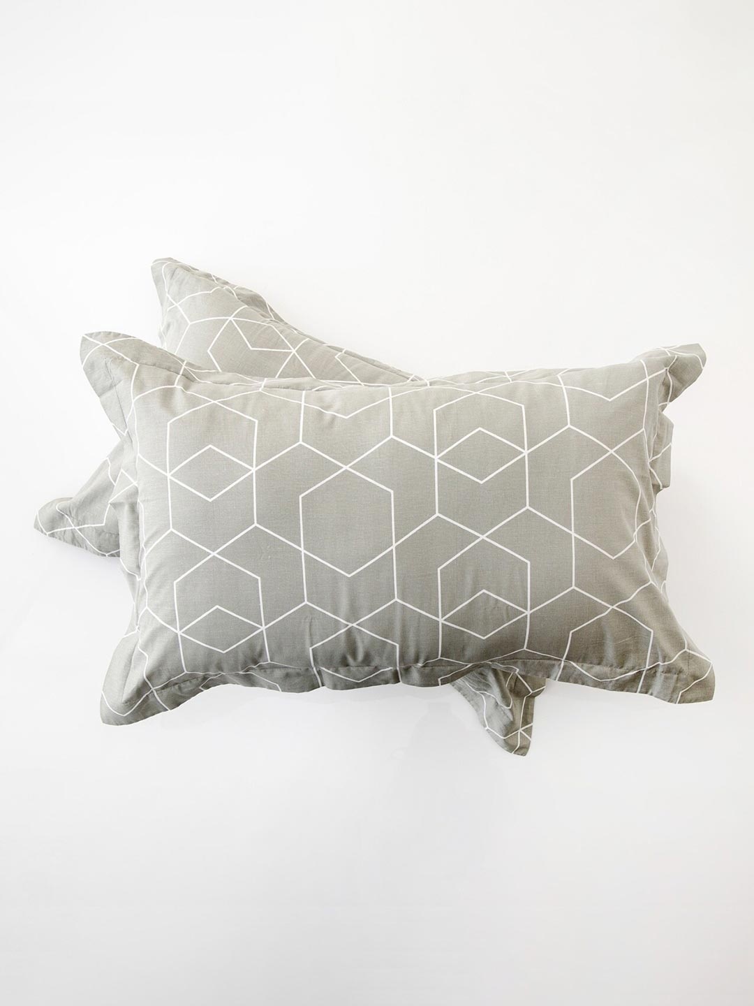 

Home Centre Grey & White Set of 2 Geometric Rectangle Cushion Covers