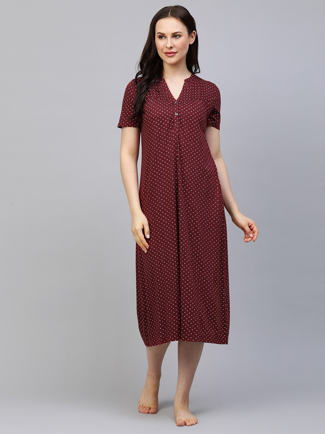 

Chemistry Burgundy Printed Nightdress