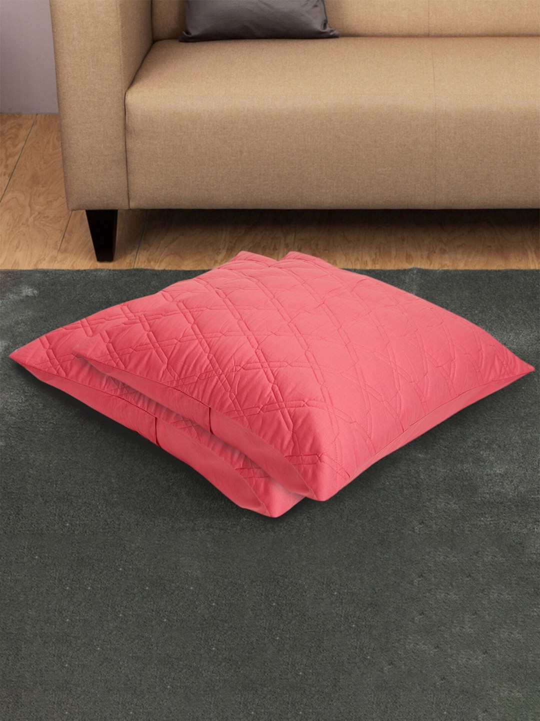 

Home Centre Pink Set of 2 Square Cushion Covers