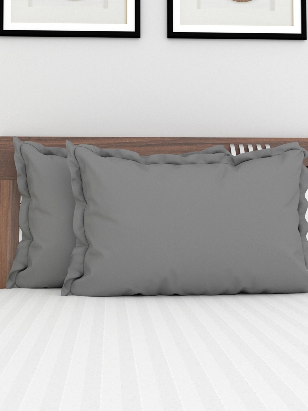 

Home Centre Grey Set of 2 Rectangle Pillow Covers