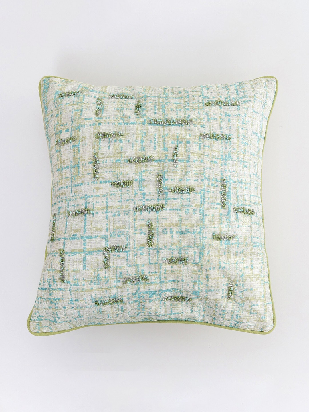 

Home Centre Green & White Embellished Square Cushion Covers