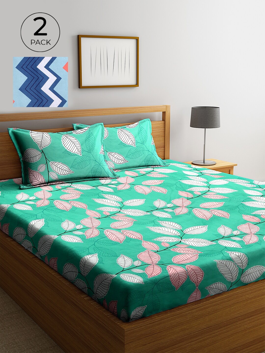 

KLOTTHE Multi Floral 210 TC 2 King Bedsheet with 4 Pillow Covers