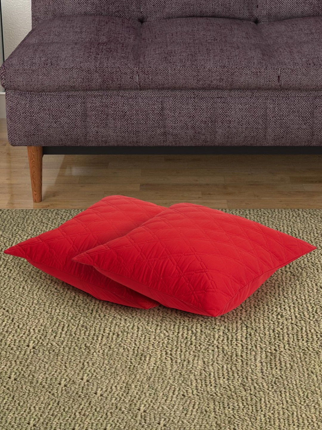 

Home Centre Red Set of 2 Square Cushion Covers