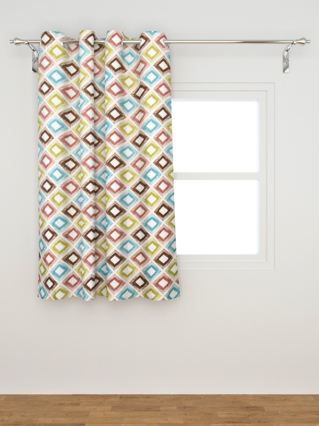 

Home Centre White & Green Single Geometric Window Curtain