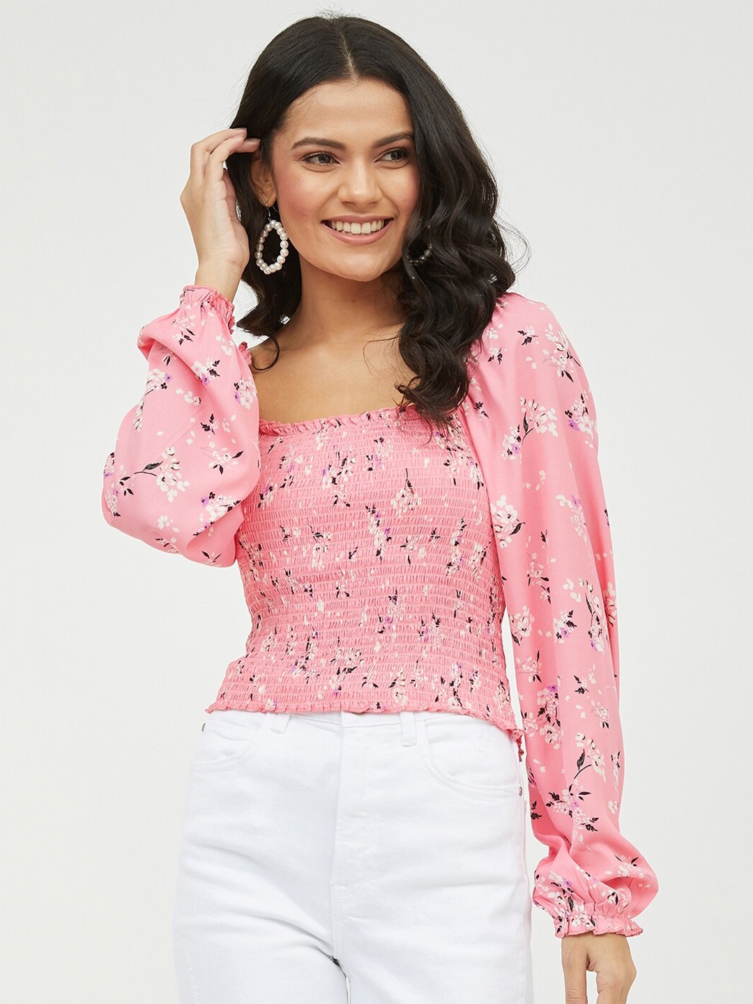 Harpa Pink Floral Regular Top
