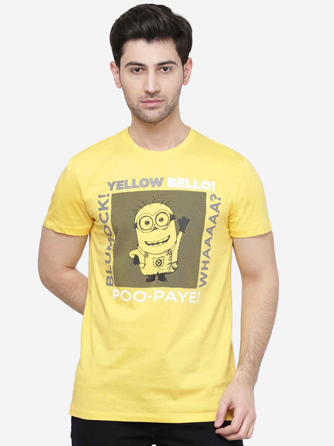 

Free Authority Men Yellow Minions Print T-shirt