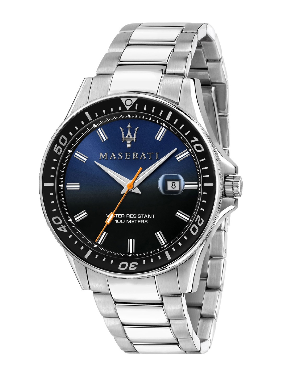 

Maserati Men Blue Dial & Silver Strap Analogue Multi Function Watch R8853140001