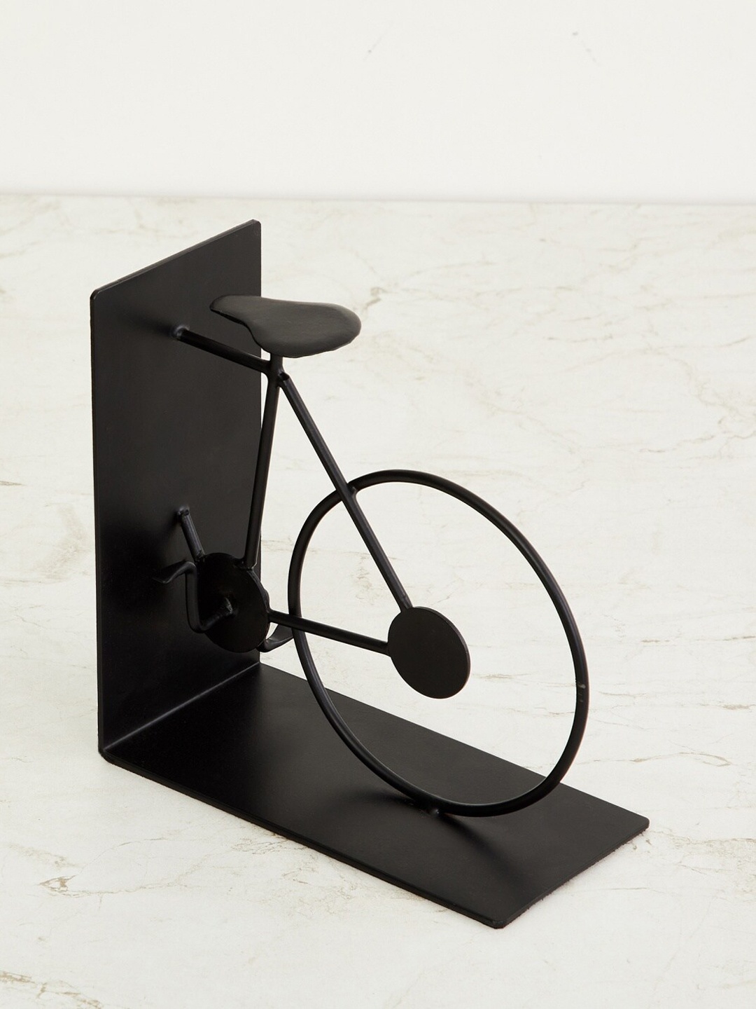 

Home Centre Black Splendid Cycle Back Bookend Showpiece
