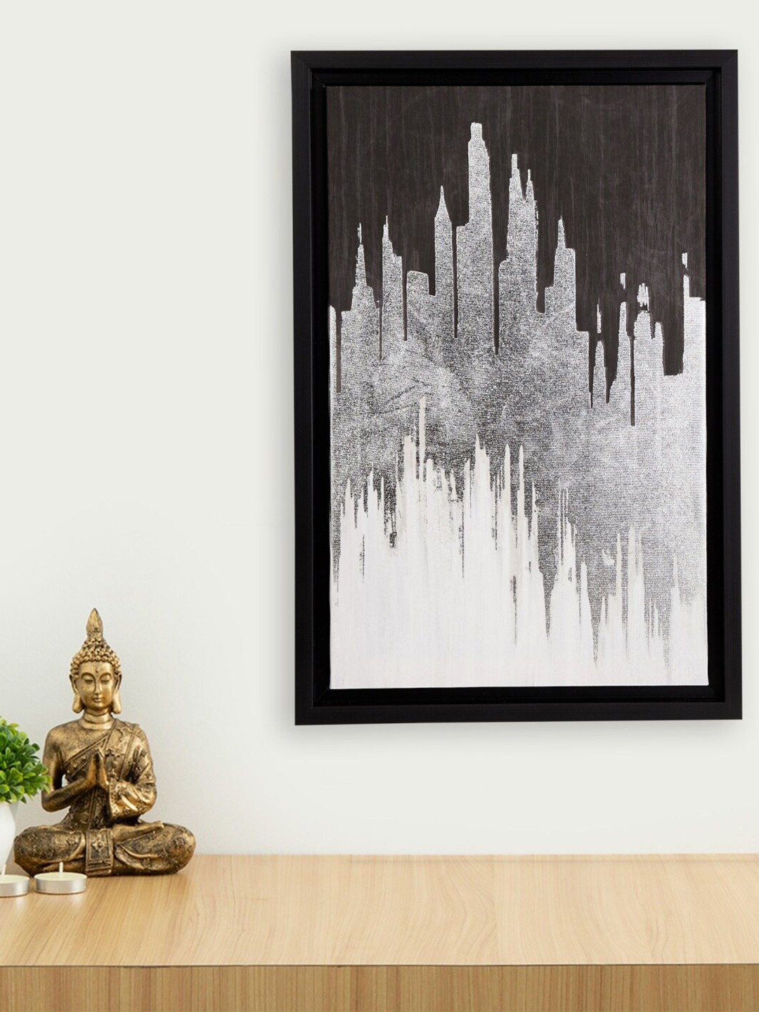 

Home Centre Grey & Black Artistry Abstract Building Picture Frame