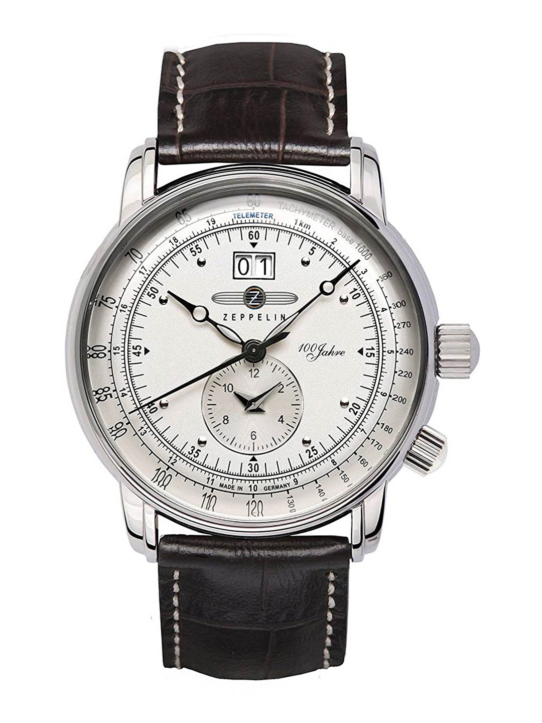 

ZEPPELIN Men White Dial & Brown Leather Textured Straps Analogue Watch 76401