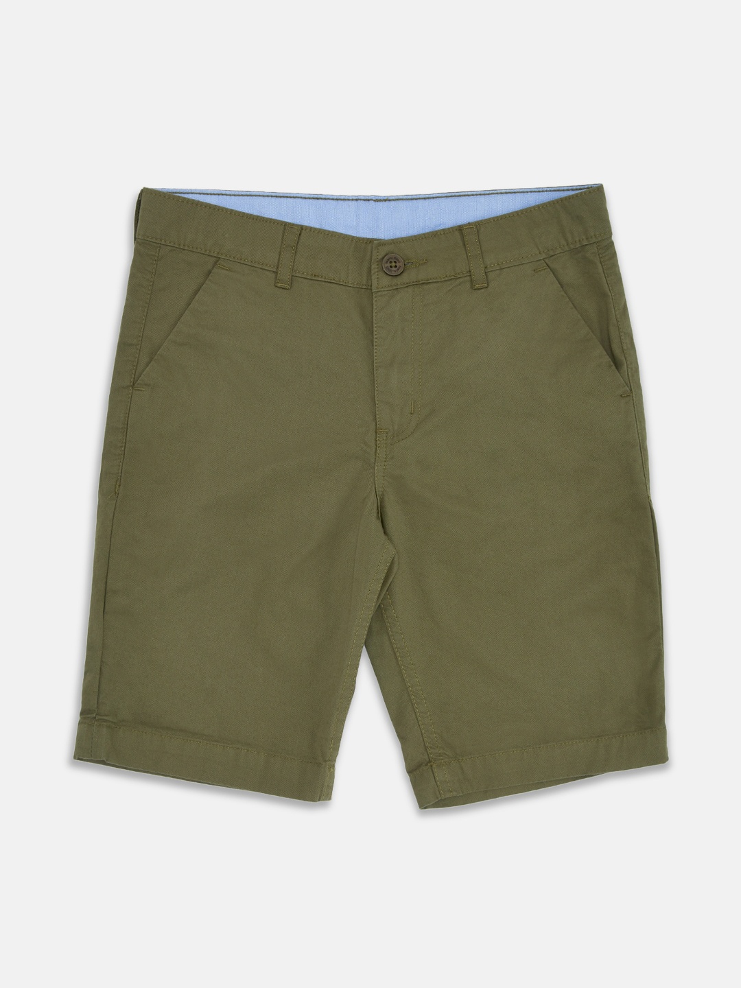 

Pantaloons Junior Boys Olive Green Mid-Rise Chino Shorts