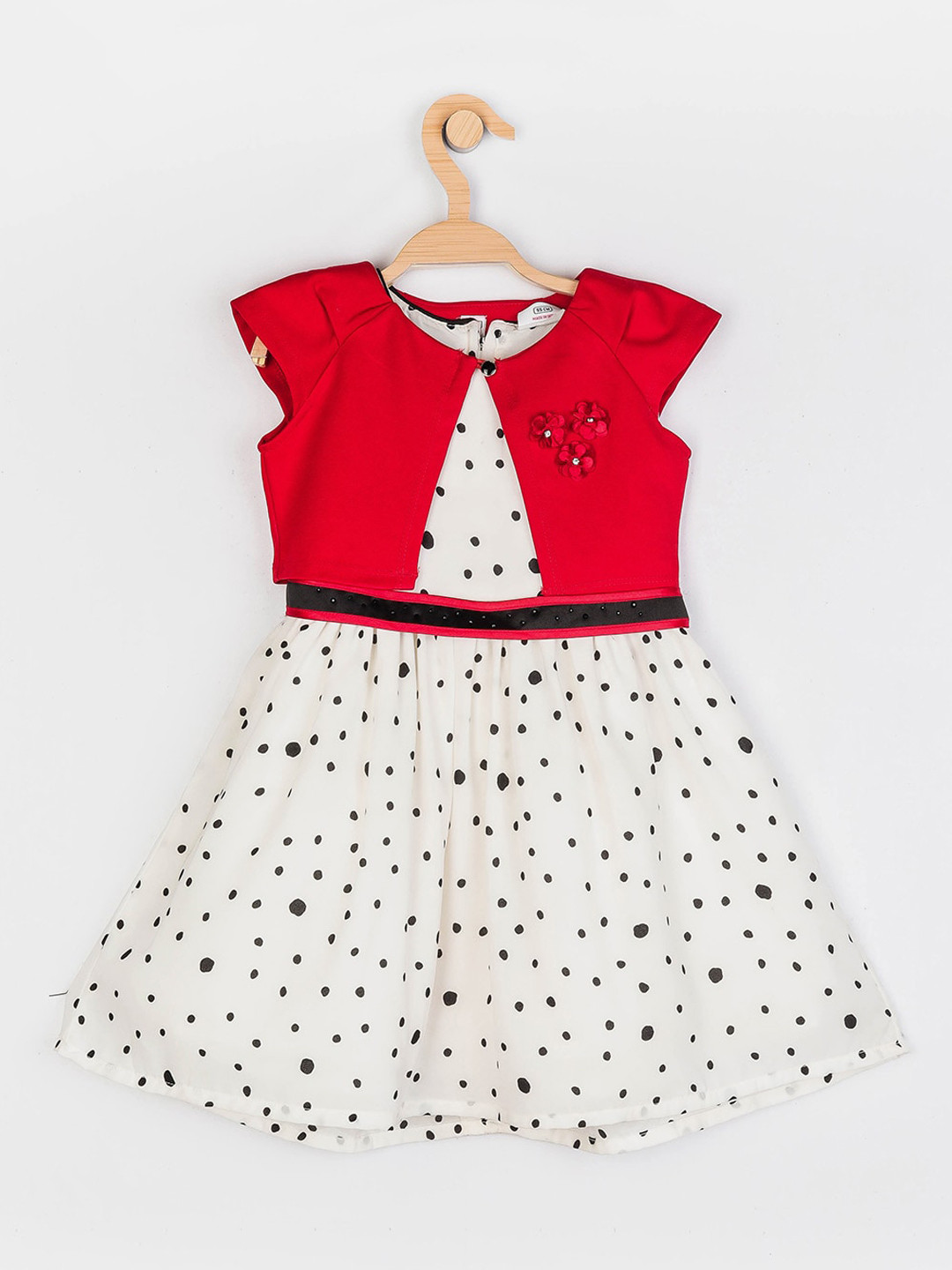 

Peppermint Off White & Red Satin Dress